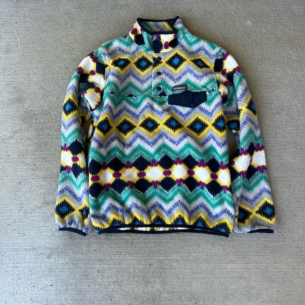 Patagonia Synchilla Snap-T Fleece Pullover Aztec Chevron Print Size S